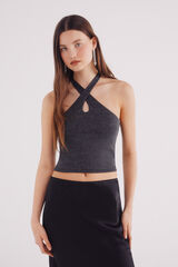 Springfield halterneck neckline top grey