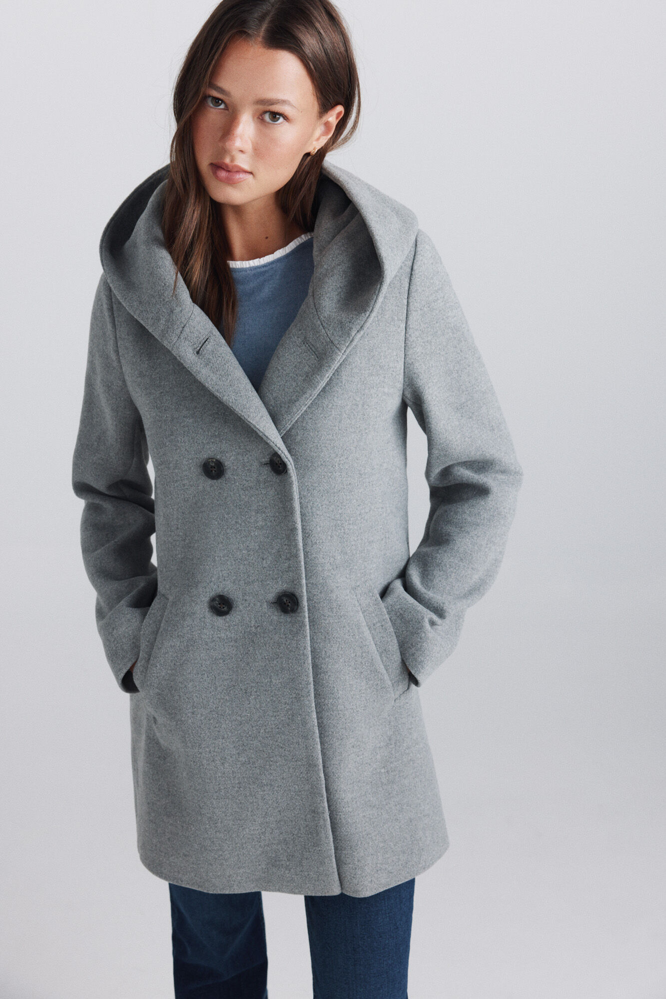 Springfield High neck hooded coat