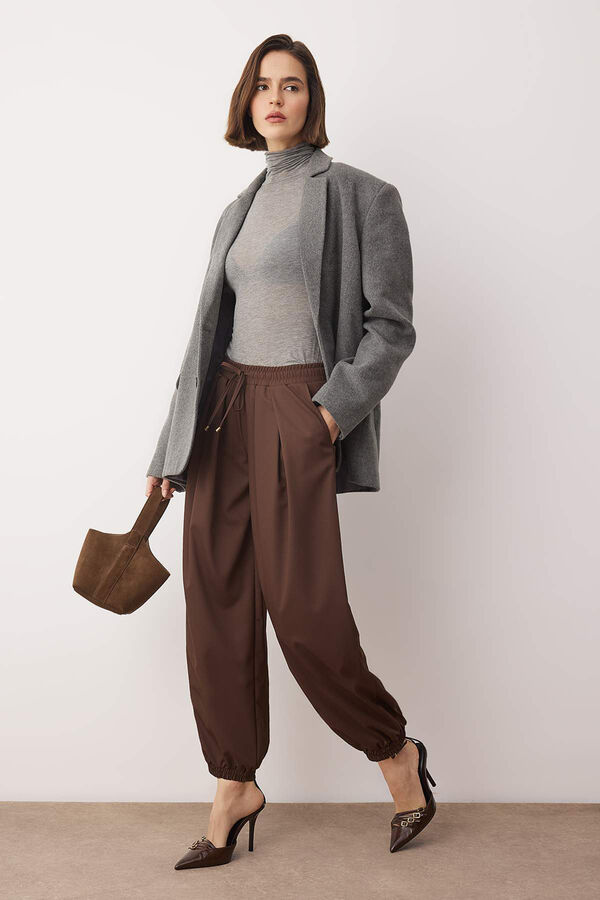 Trendyol Pantalones bombachos flu&iacute;dos marr&oacute;n