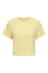 Only Camiseta crop manga corta amarillo