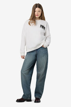 Noisy May Sweatshirt b&aacute;sico com bordado lateral