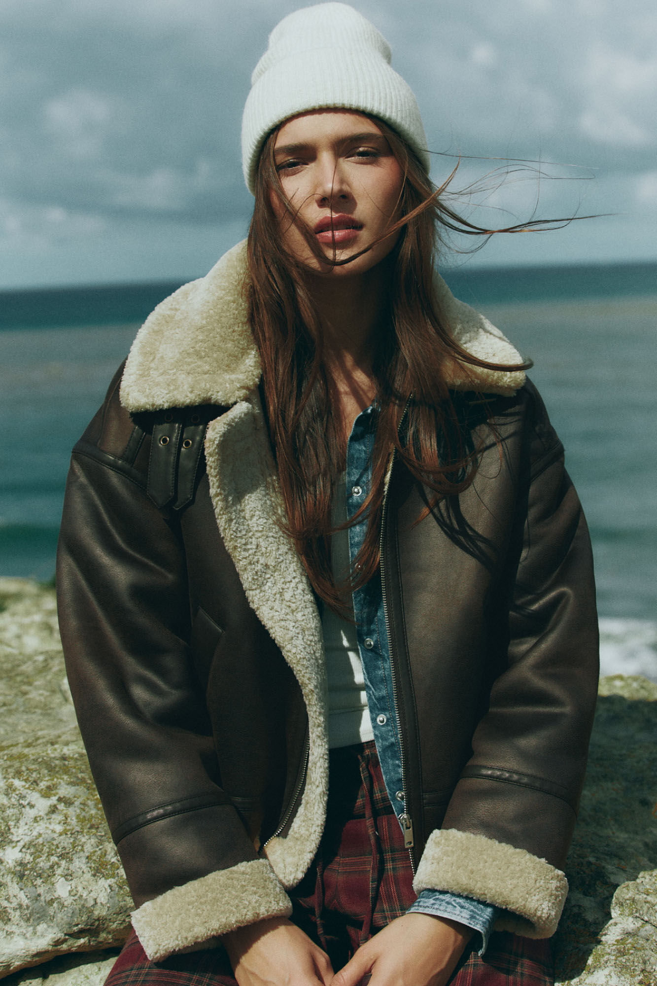 Springfield Double-sided jacket with fur neck