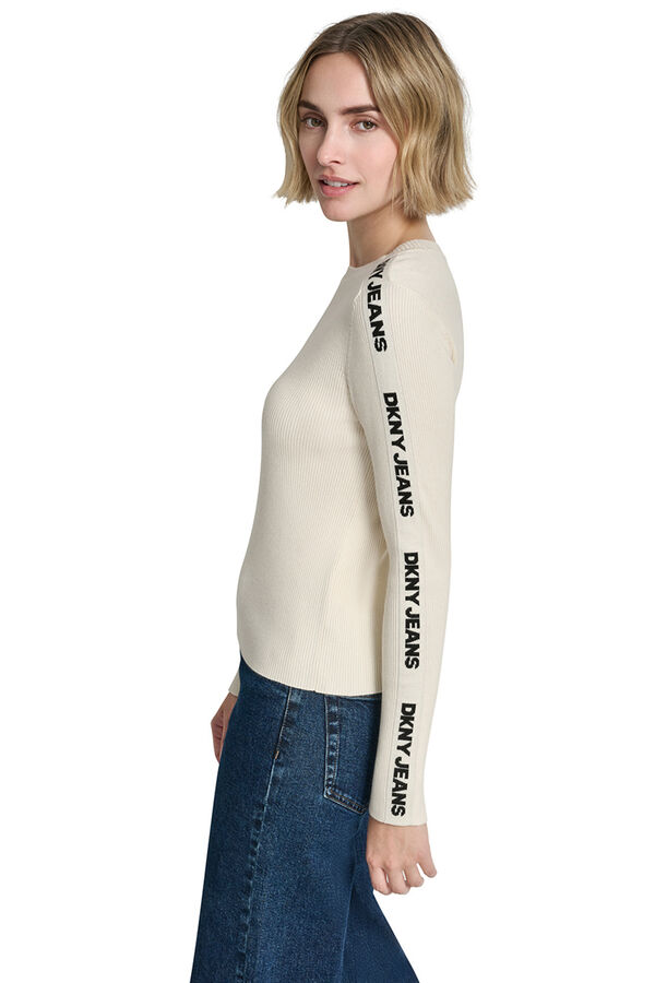 DKNY Logo detail jumper beige