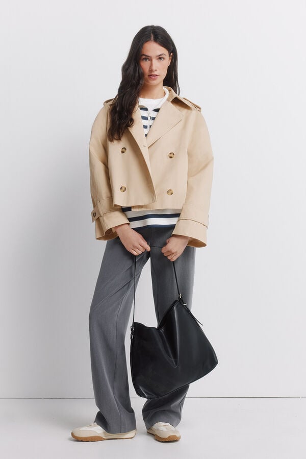 Springfield Short trench coat blue