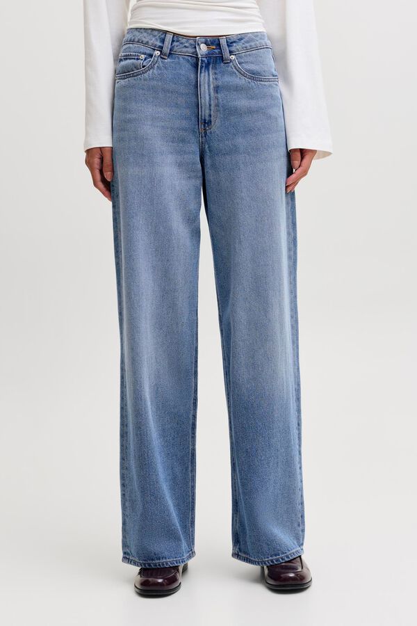 Jack & Jones Pantal&oacute;n vaquero wide leg de tiro alto azul