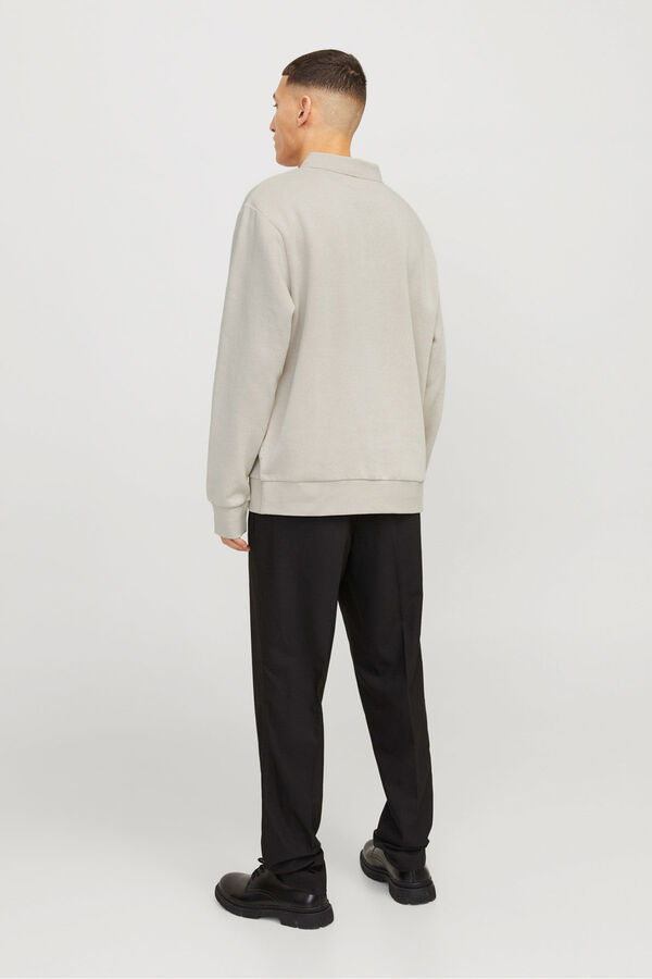 Jack & Jones Sudadera tipo polo gris