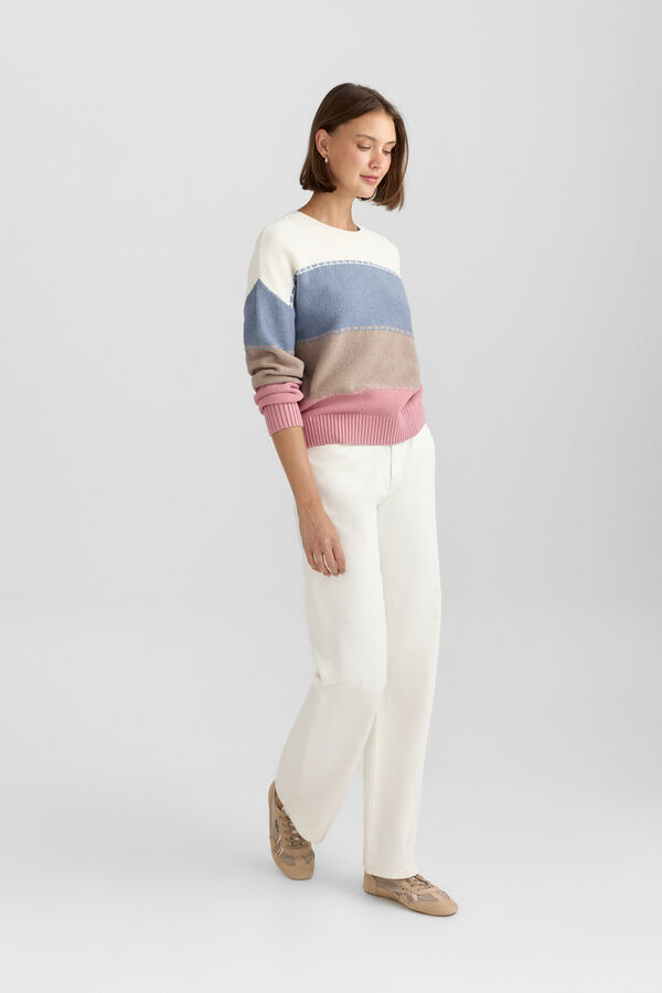 Springfield Multicoloured link structure jumper white