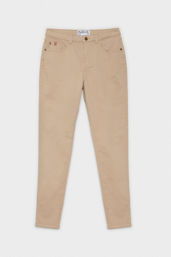 Springfield Skinny high-rise trousers brown