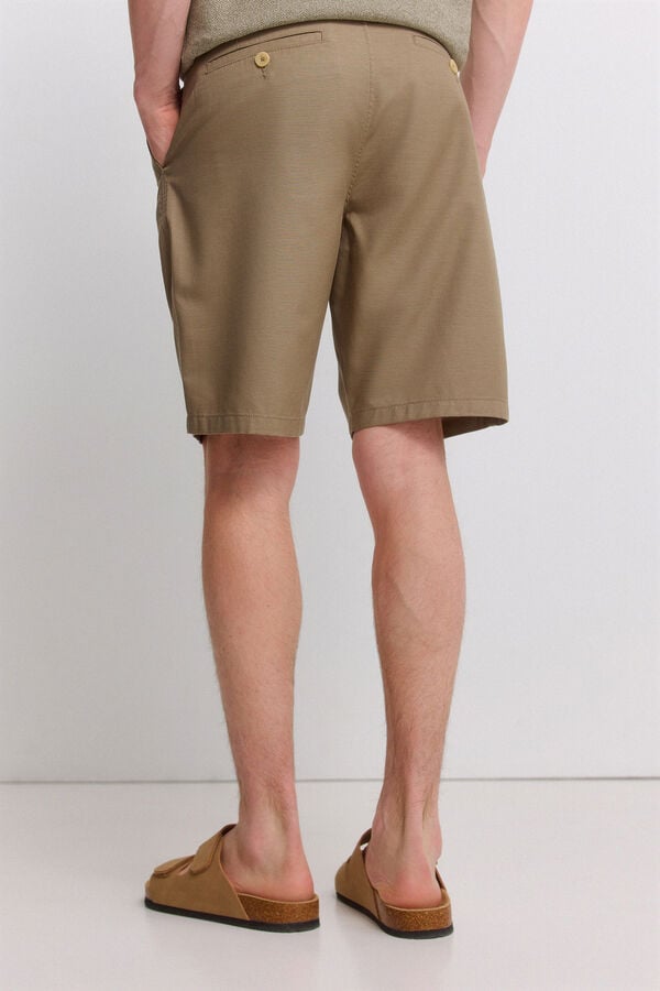 Springfield Wide & relaxed fit technical Bermuda shorts beige