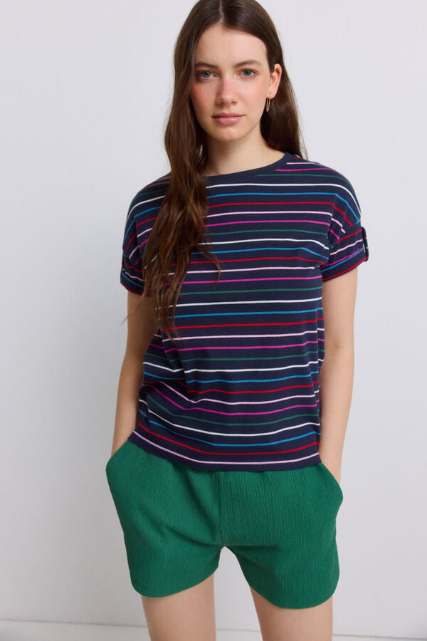 Springfield Striped short sleeve T-shirt blue