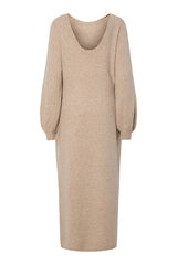 Pieces Vestido longo de malha com decote cinzento