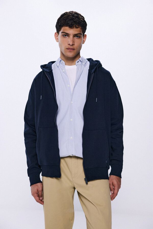 Springfield Essential zip-up hoodie blue