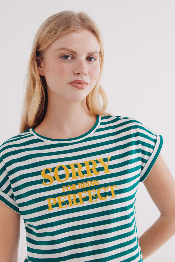 Springfield "Sorry for being perfect" T-shirt green