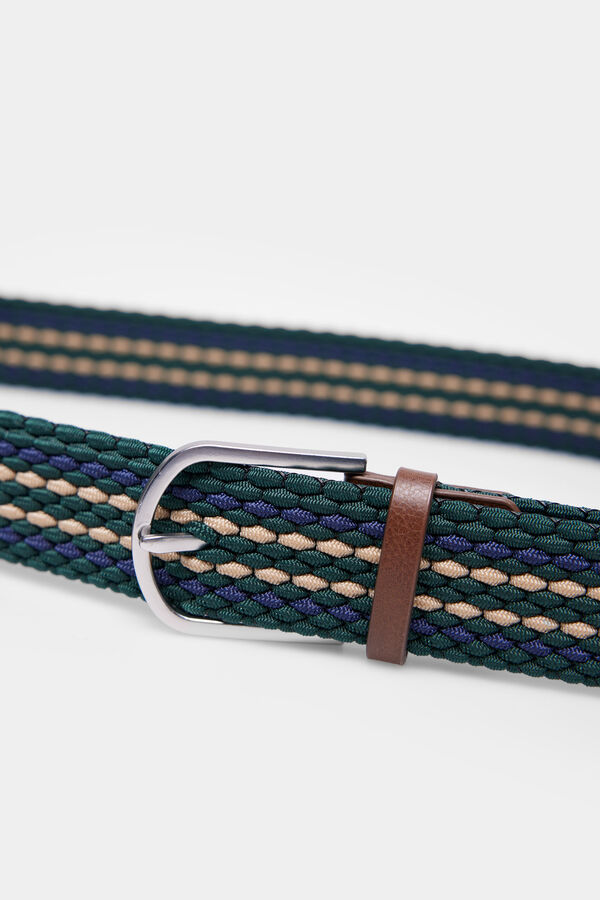 Springfield Stripes braided belt green