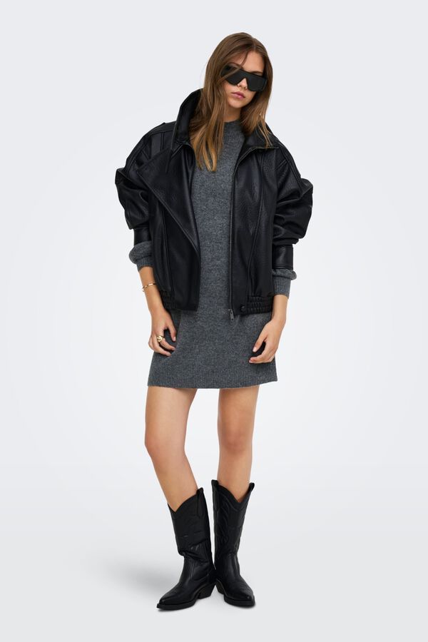 Only Midi-Strickkleid Grau