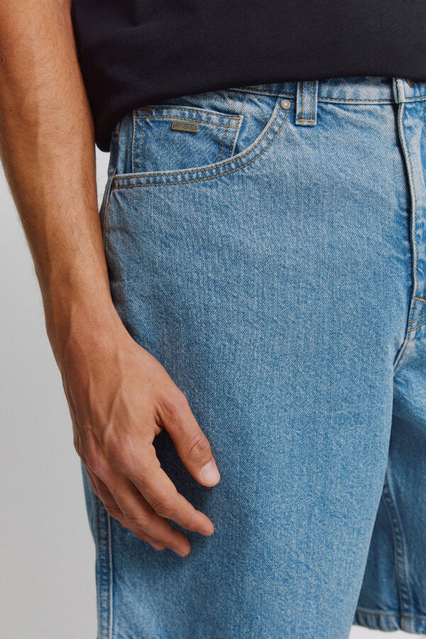 Springfield Bermudas jeans straight fit azul