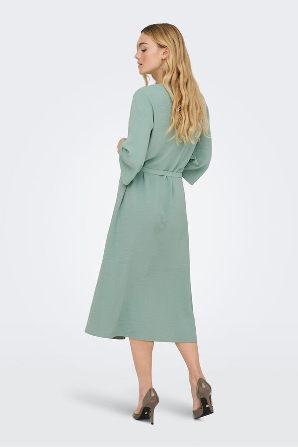 JDY Vestido midi manga 3/4 gris