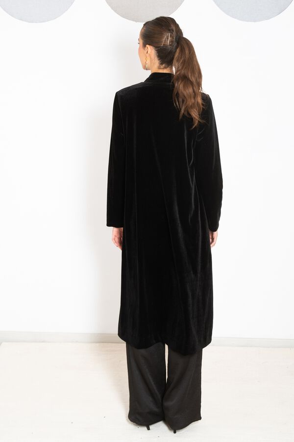 Cul Sac Velvet midi coat black
