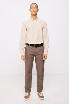 Springfield Textured two-tone formal chinos brown