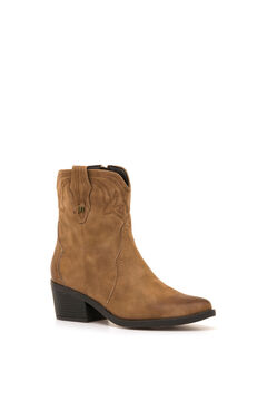 MTNG Botins cowboy com bordados e salto largo