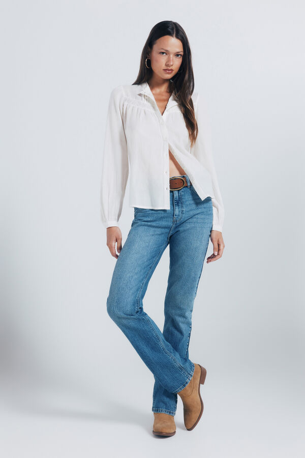 Springfield Cotton lace blouse nude