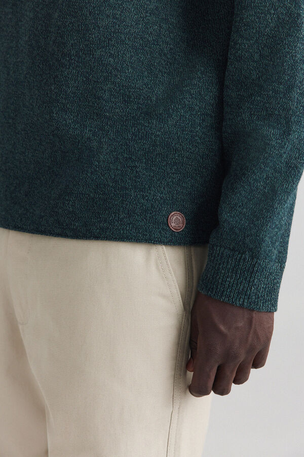 Springfield Plain funnel neck jumper green