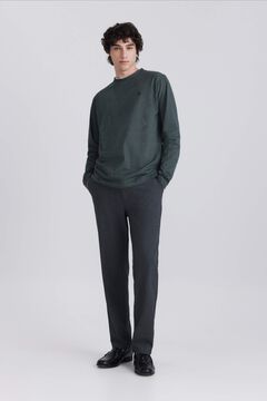 Springfield Striped double neck long sleeve T-shirt