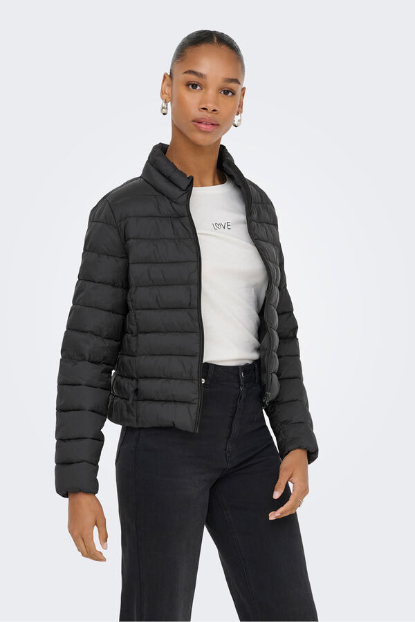 Only Puffer zip fastening jacket fekete