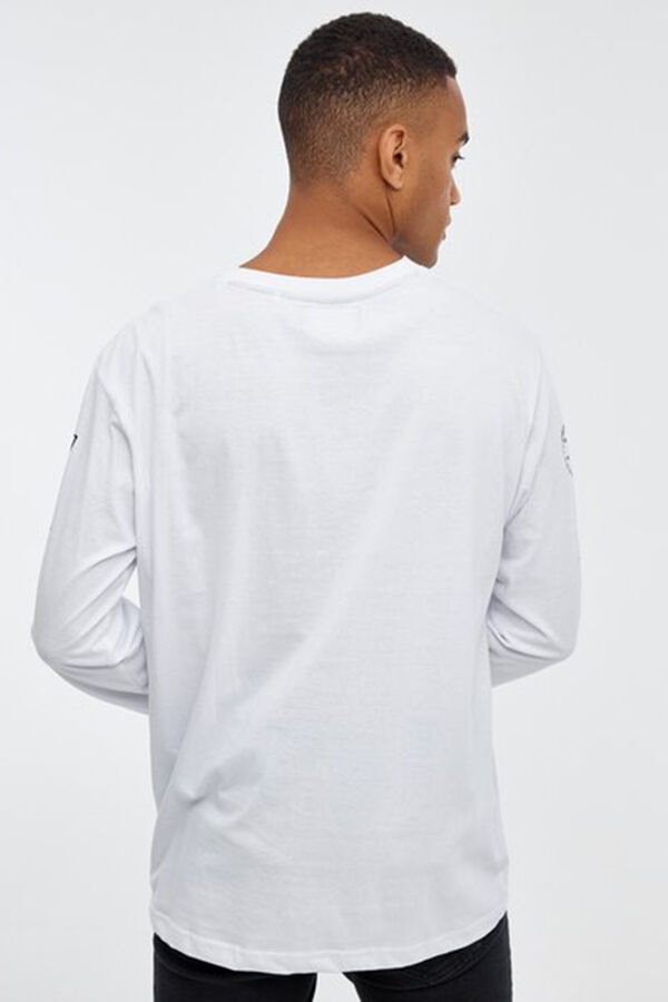 Springfield T-Shirt mit Kompass-Print Weiß