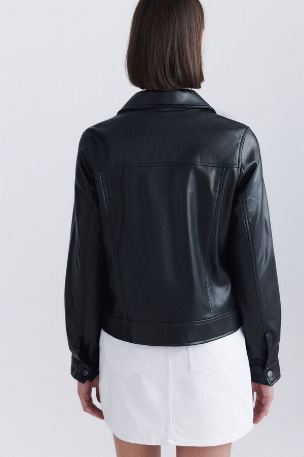 Springfield Faux leather jacket black