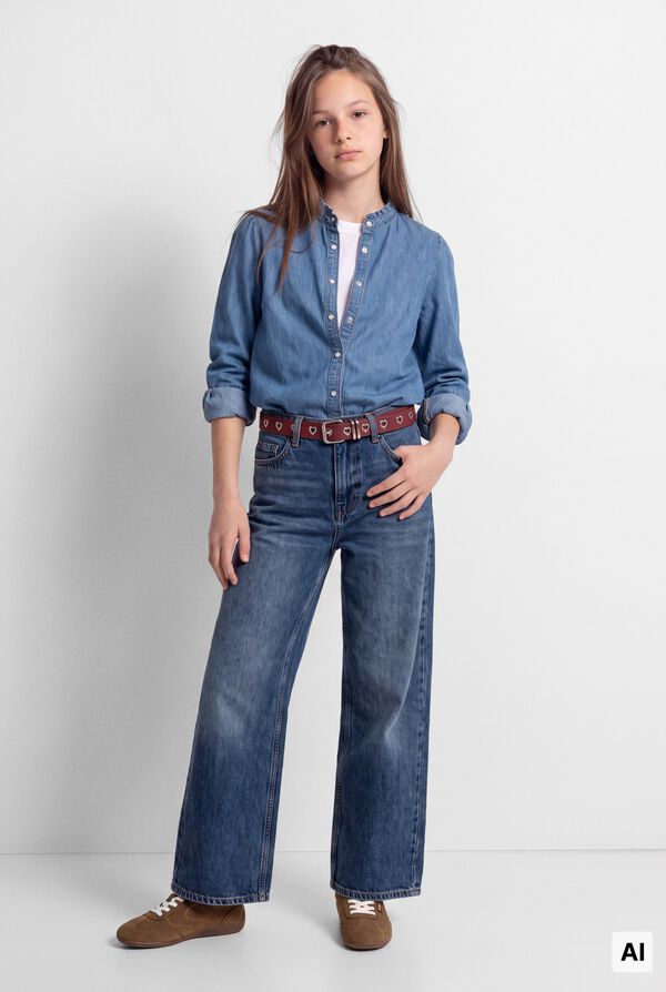 Springfield Kids Denim girl's blouse blue