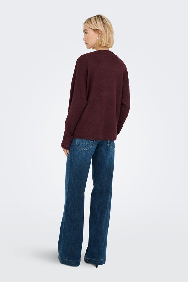 Only Jersey de cuello pico morado/lila