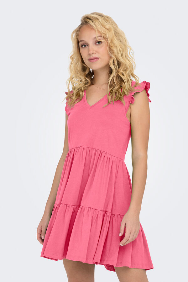Only Short dress with short sleeves pink