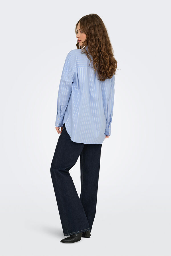JDY long sleeve lurex shirt blue