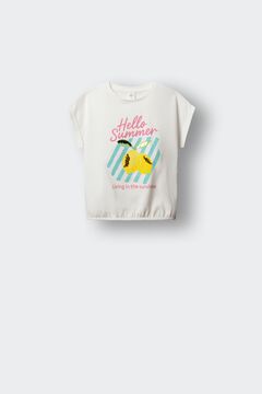 Springfield Kids T-shirt de manga curta com lantejoulas lim&atilde;o menina