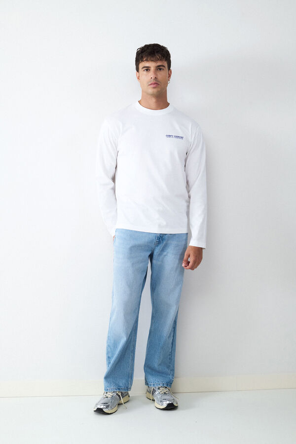 Balmohk Picnic print long sleeve T-shirt white