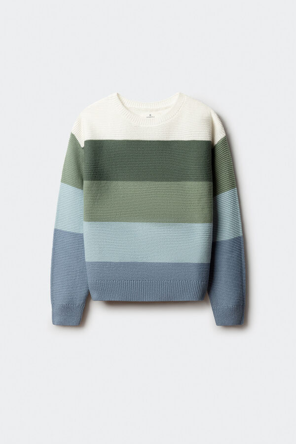 Springfield Kids Džemper za devojčice na pruge Zelena