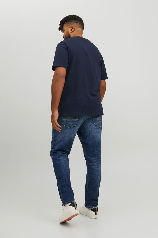 Jack & Jones PLUS Camiseta b&aacute;sica logo azul