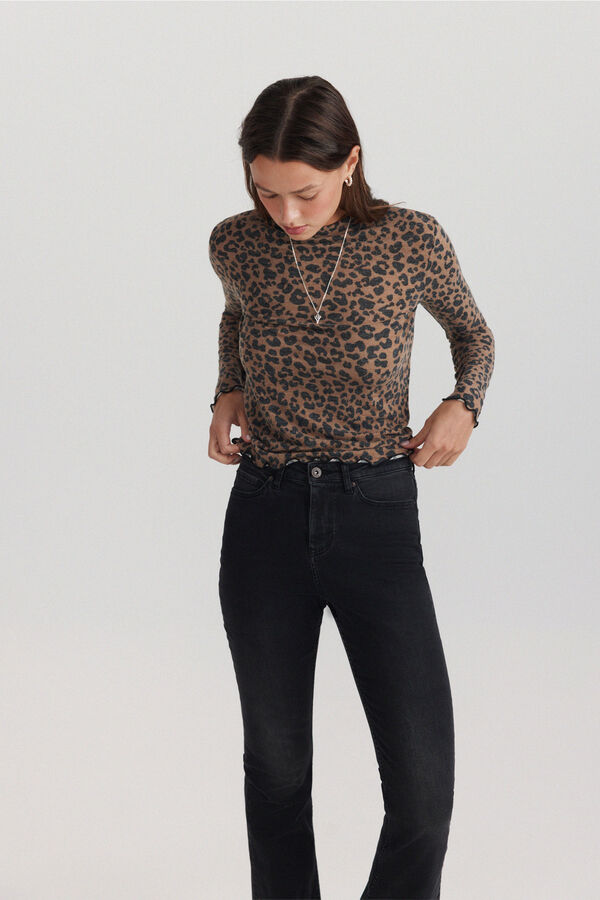 Springfield Animal print long sleeve T-shirt nude