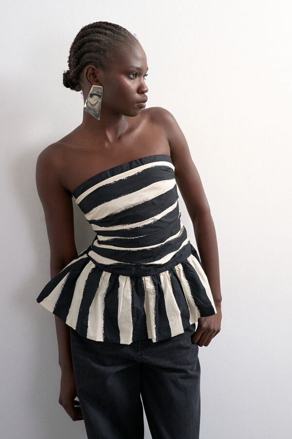 Topshop Strapless top black