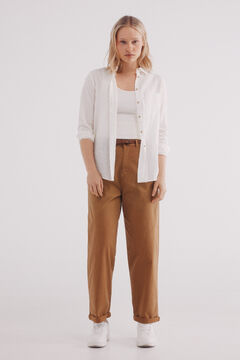 Pantalon Femme Springfield - Coupe Droite, Cordon De Serrage Et Poches Latérales - Basique Décontracté