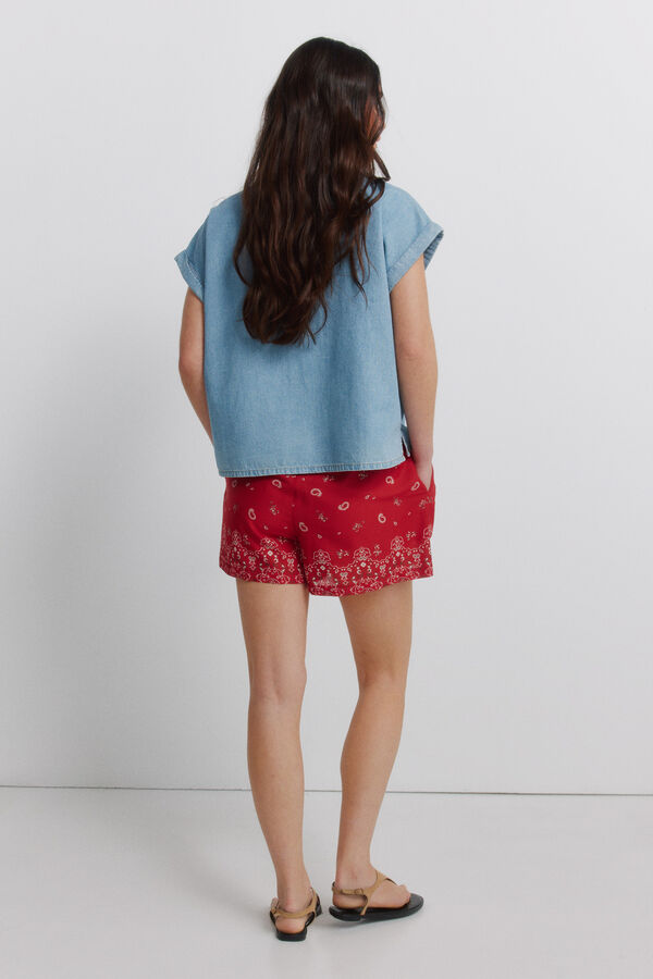 Springfield Short algod&oacute;n estampado naranja