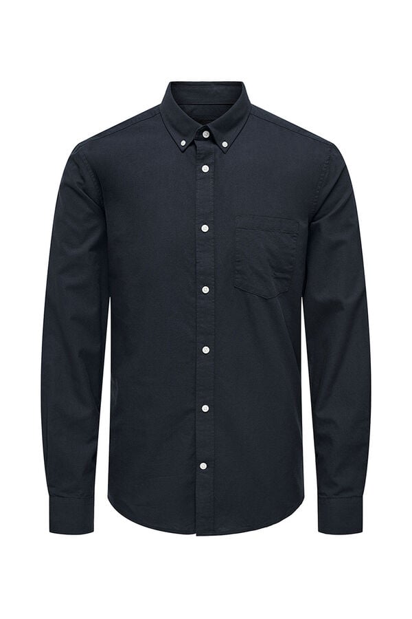 Springfield Long-sleeved Oxford shirt navy