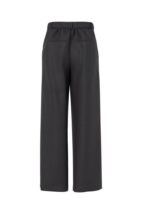 Pieces Wide long trousers black