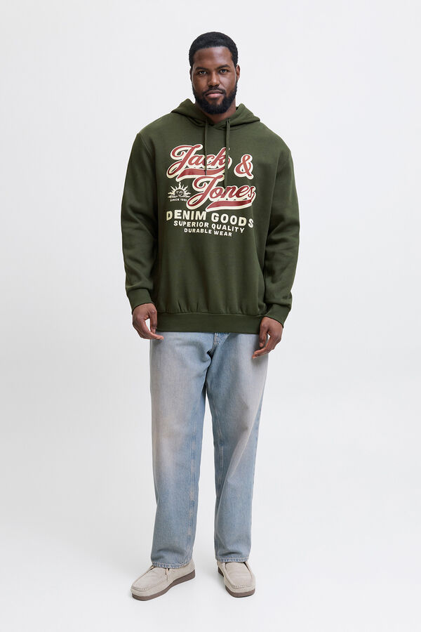 Jack & Jones PLUS Essential hooded sweatshirt green