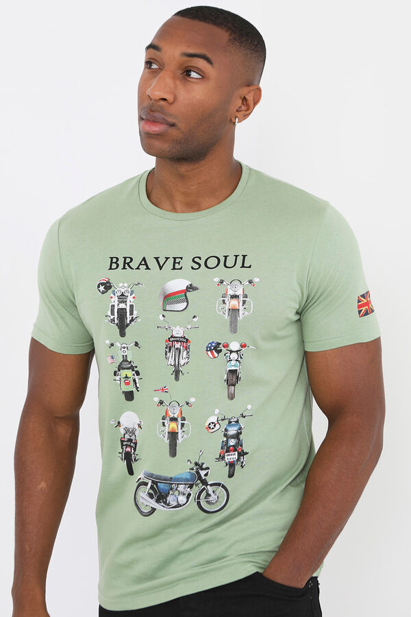 Springfield Camiseta de motos con manga corta verde