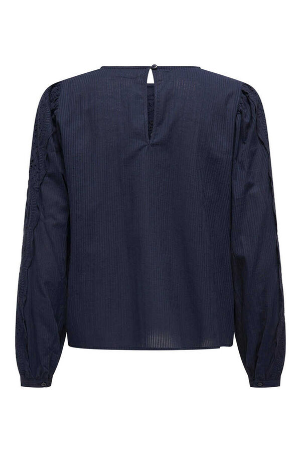 Springfield Long-sleeved lace blouse bluish