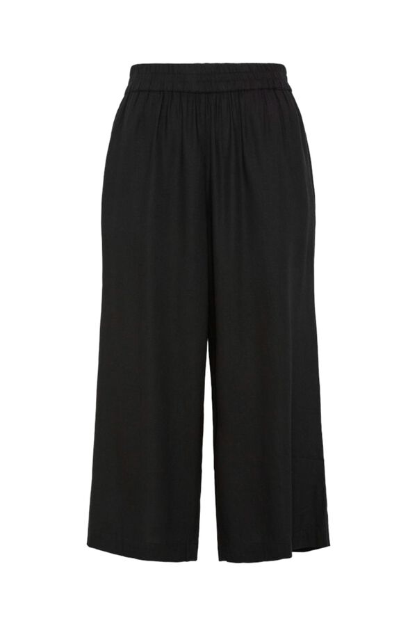 Pieces Linen elasticated waist culottes Crna