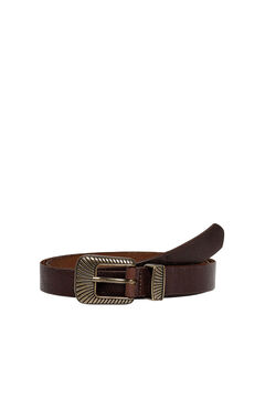 Springfield Silver buckle belt brown