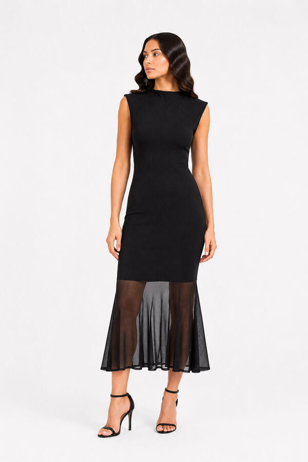 Noisy May Sheer long dress black